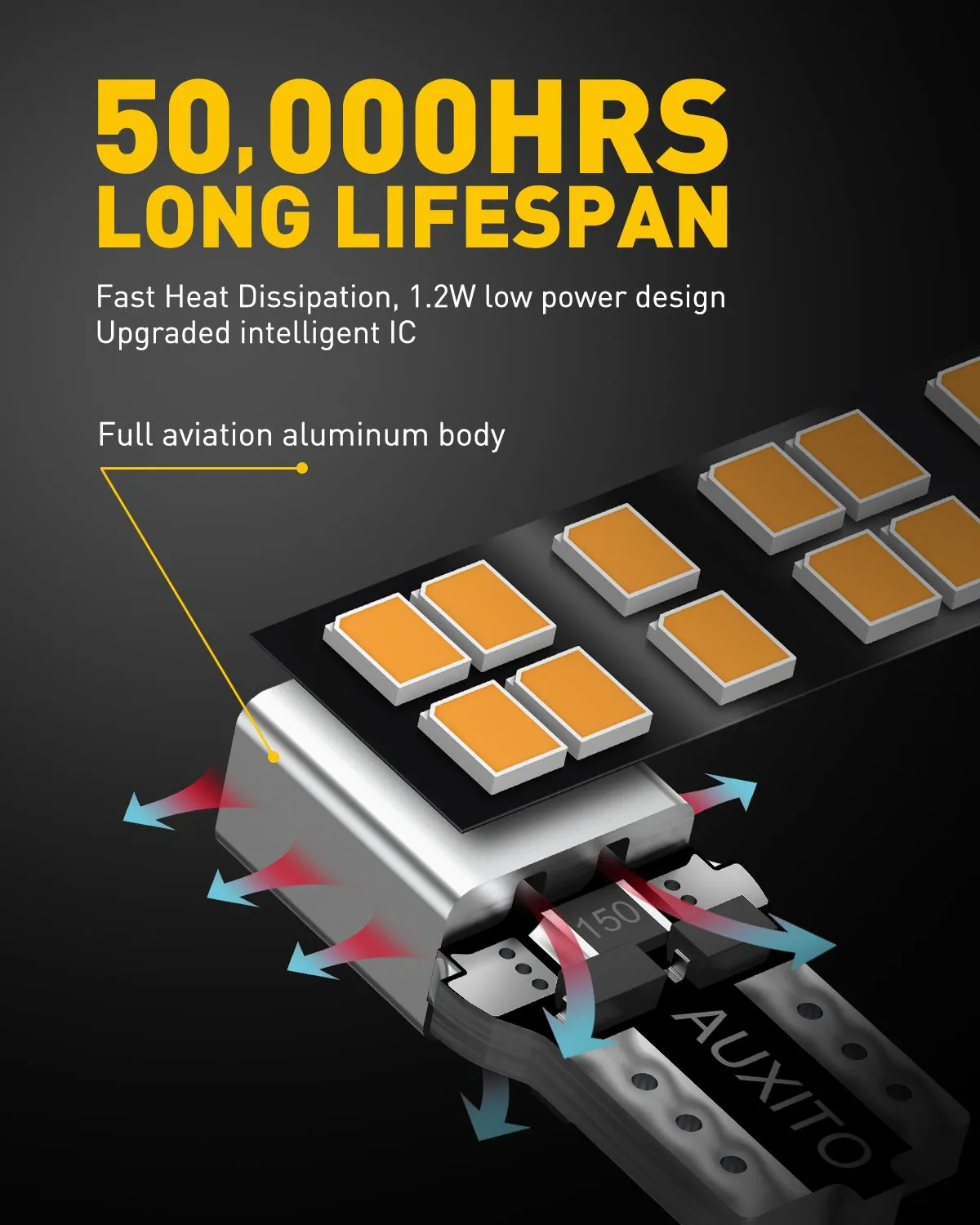 194 LED Interior Light Bulb Amber Yellow