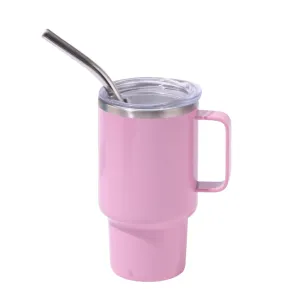 3oz Pink Sublimation Mini Car Cup | 304 Stainless Steel | Portable Insulated Whiskey Shot Glass | Straw Beer Cup