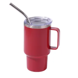 3oz Red Sublimation Mini Car Cup | 304 Stainless Steel | Portable Insulated Whiskey Shot Glass | Straw Beer Cup