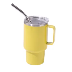 3oz Yellow Sublimation Mini Car Cup | 304 Stainless Steel | Insulated Whiskey Shot Glass | Portable Straw Beer Cup
