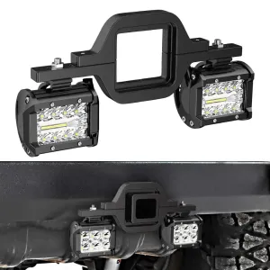 4 Inch 60W Triple Row Spot Flood Led Pods (Pair) | 2.5 Inch Tow Hitch Mount
