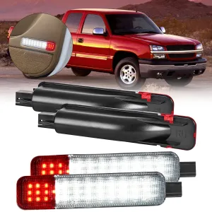 4PCS LED Interior Door Panel Light Courtesy Warning Lights White Red Plug and Play Compatible with Chevy GMC C/K Silverado Sierra 1500 2500 3500 HD Suburban Cadillac Escalade Hummer H2
