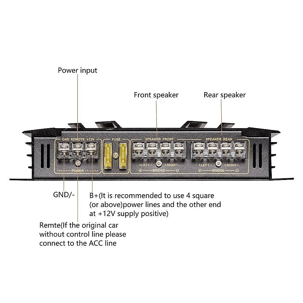 5800W 4-Channel Car Truck Amplifier | Stereo Audio Speaker Amp System | High-Power Sound Device