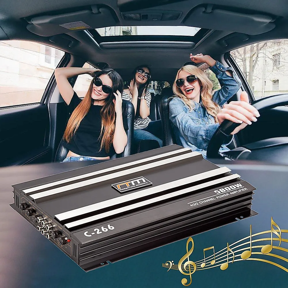 5800W 4-Channel Car Truck Amplifier | Stereo Audio Speaker Amp System | High-Power Sound Device