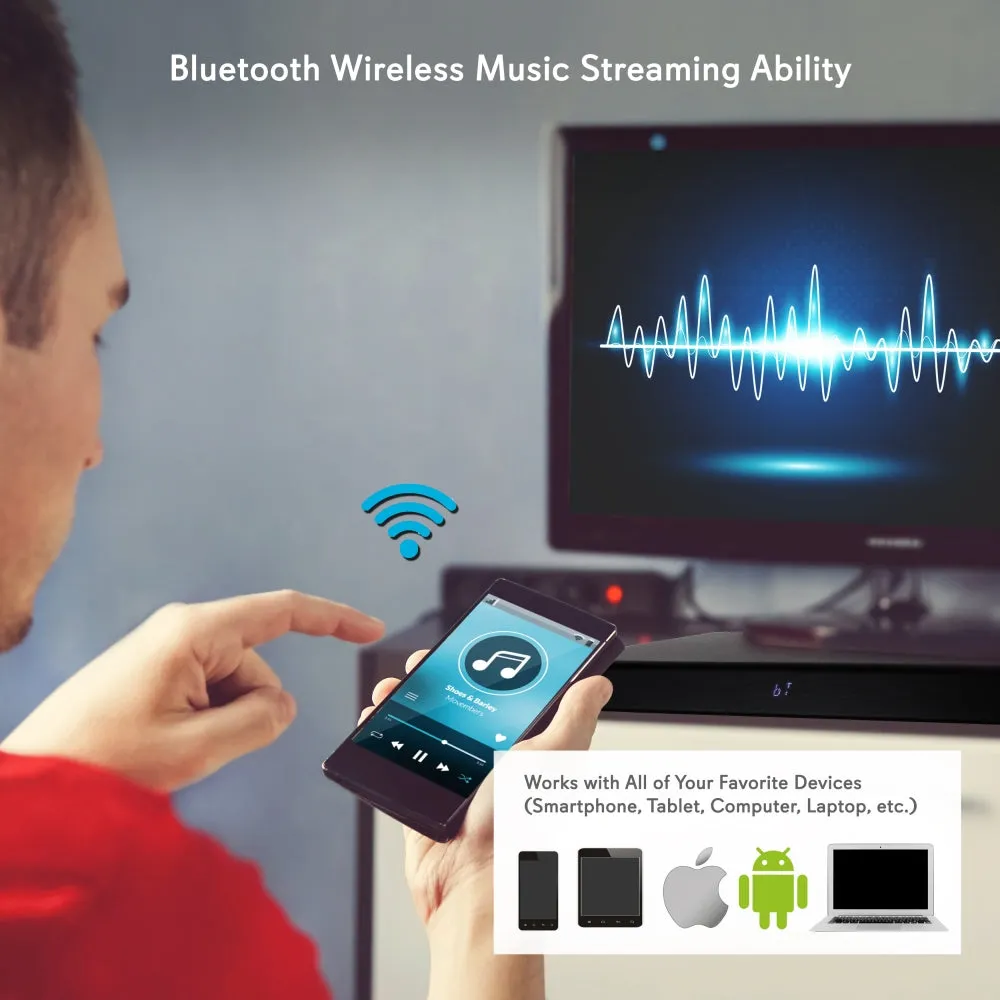 Bluetooth Tabletop Tv Sound Base Soundbar Digital Speaker System