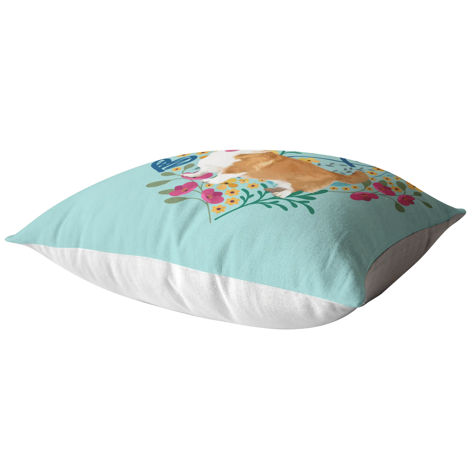 Corgi - Heart Shape Flower Pillow