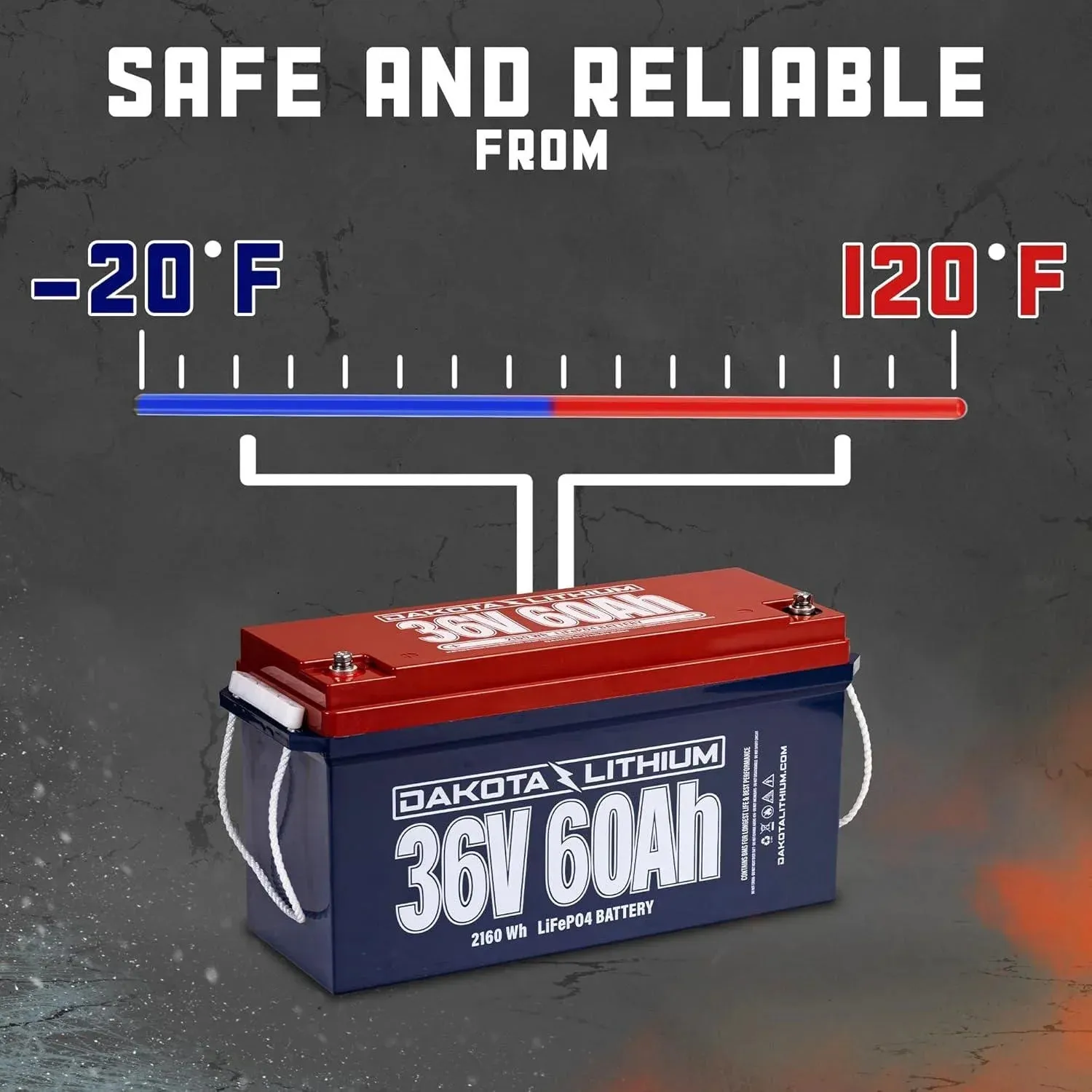 Dakota Lithium 36V 60Ah Deep Cycle LiFeP04 Single Battery