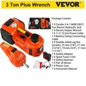 Electric Car Jack Hydraulic Kit 45CM   Wrench Tire Inflator LED Light Portable Tire Lifting Car Repair Tool