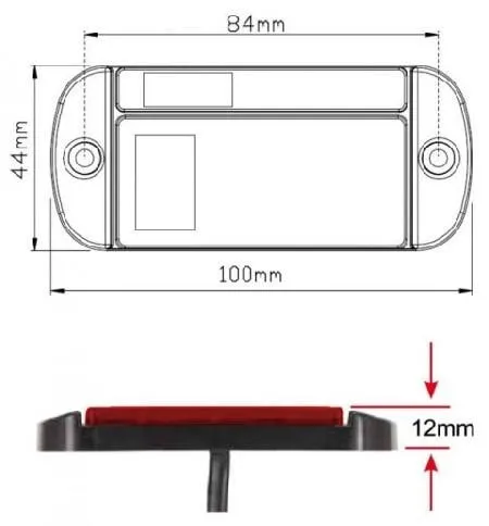 LED Low Profile REAR Marker Light - 12/24V