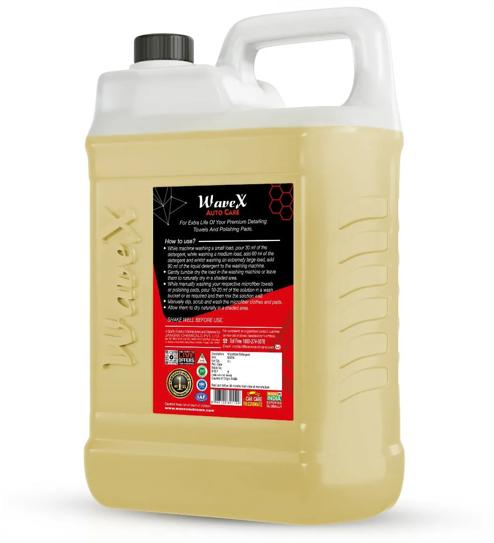 Microfiber Washer Liquid, Dissolves Wax, Polish and Other Detailing Chemicals Makes Fabric Soft and New