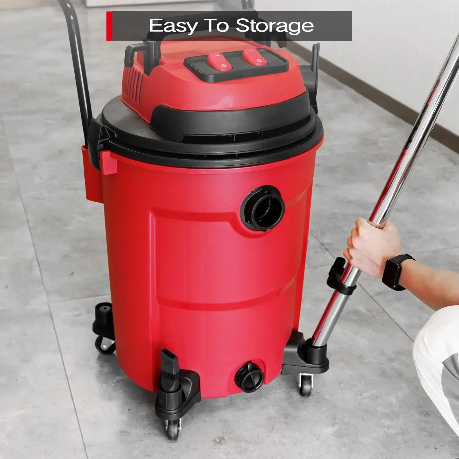 MOOSOO K-616 Heavy Duty 3-in-1 Wet Dry Vacuum - 16 Gallon, 6HP High Suction Shop Vac with Blower Function for Garage, Outdoors, and Job Site
