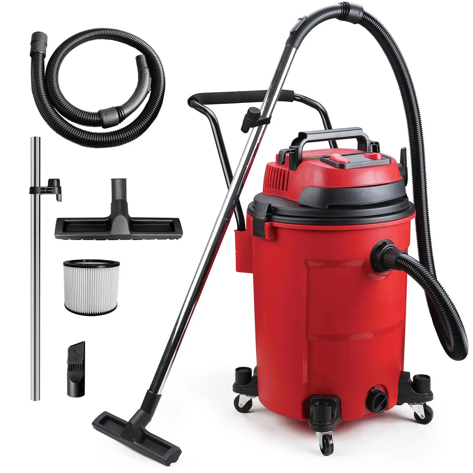 MOOSOO K-616 Heavy Duty 3-in-1 Wet Dry Vacuum - 16 Gallon, 6HP High Suction Shop Vac with Blower Function for Garage, Outdoors, and Job Site