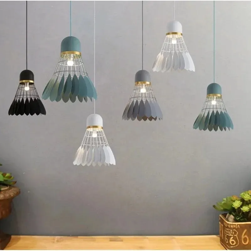Nordic minimalist creative wrought iron badminton restaurant loft pendant light bar table bedroom bedside balcony fixture
