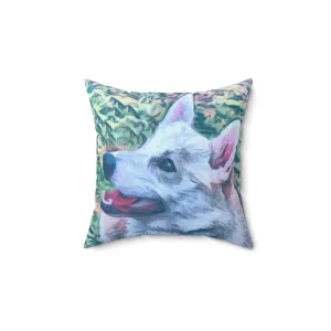 Norwegian Buhund - Spun Polyester Throw Pillow