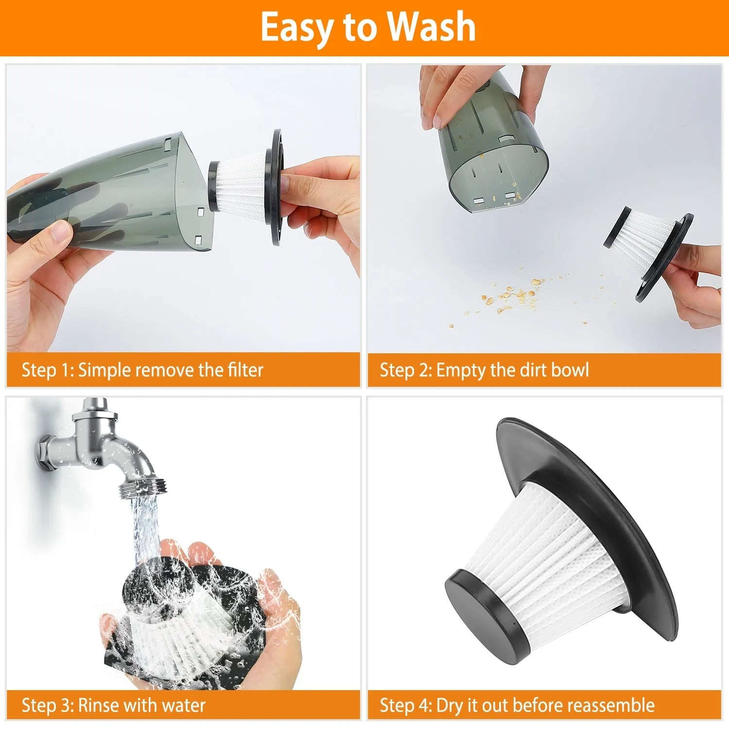 Portable Cordless Handheld Car Vacuum with Strong Suction