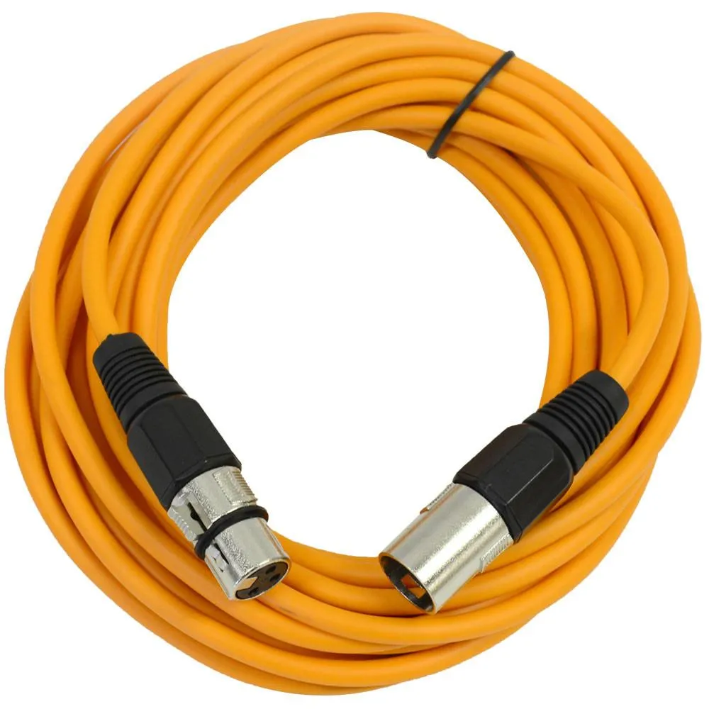 SAXLX-25 - 6 Pack of Orange 25 Foot XLR Microphone Cables