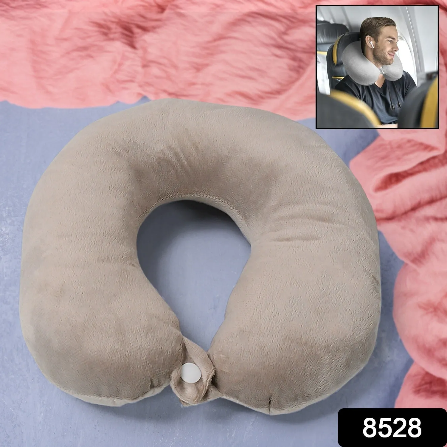 Soft Neck Pillow for Car, Home, Airplane Travel, Travel Neck Pillow for Sleeping & Travel Essentials for Neck RestMultipurpose Comfortable Head Rest Neck Holder Pillow (1 Pc)