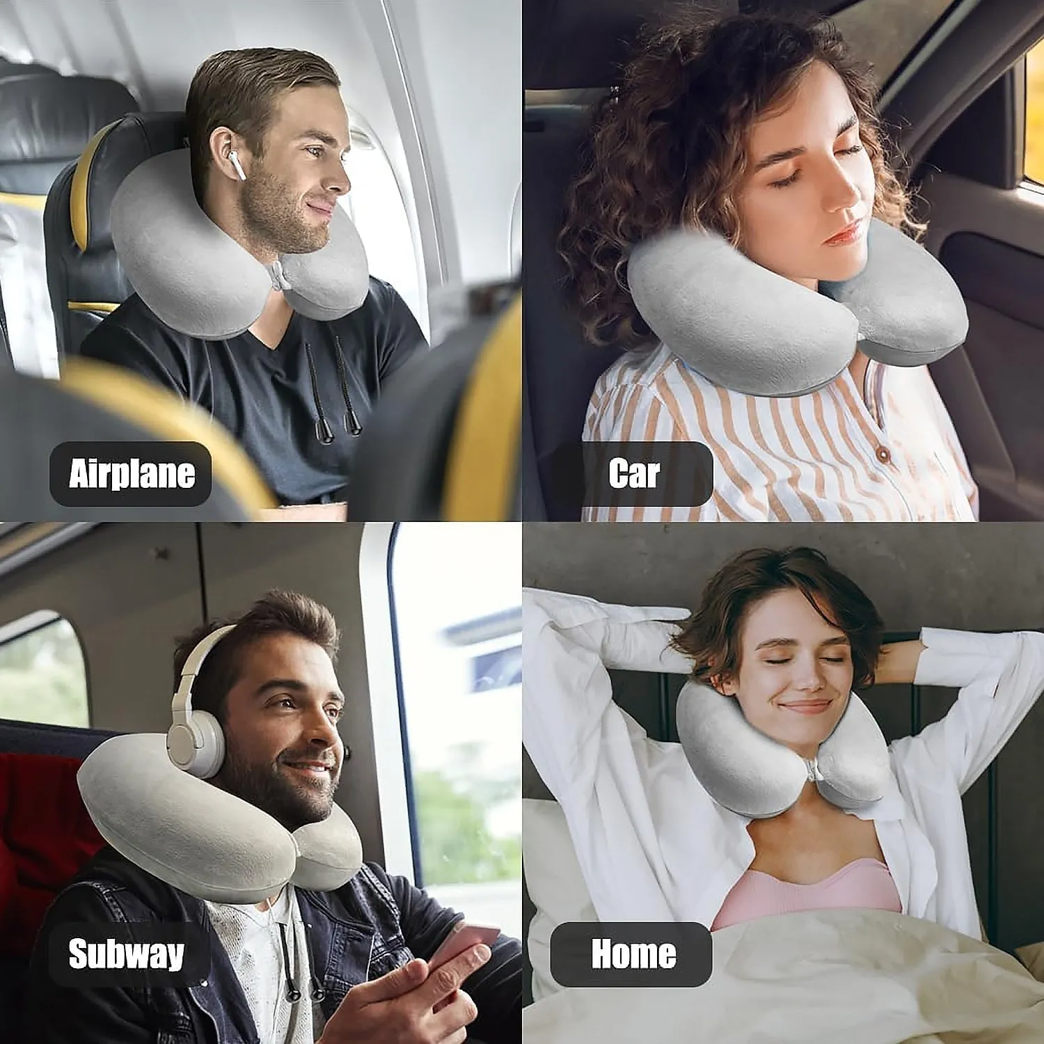 Soft Neck Pillow for Car, Home, Airplane Travel, Travel Neck Pillow for Sleeping & Travel Essentials for Neck RestMultipurpose Comfortable Head Rest Neck Holder Pillow (1 Pc)