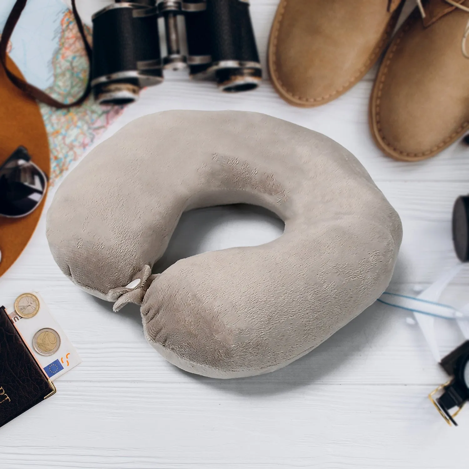 Soft Neck Pillow for Car, Home, Airplane Travel, Travel Neck Pillow for Sleeping & Travel Essentials for Neck RestMultipurpose Comfortable Head Rest Neck Holder Pillow (1 Pc)