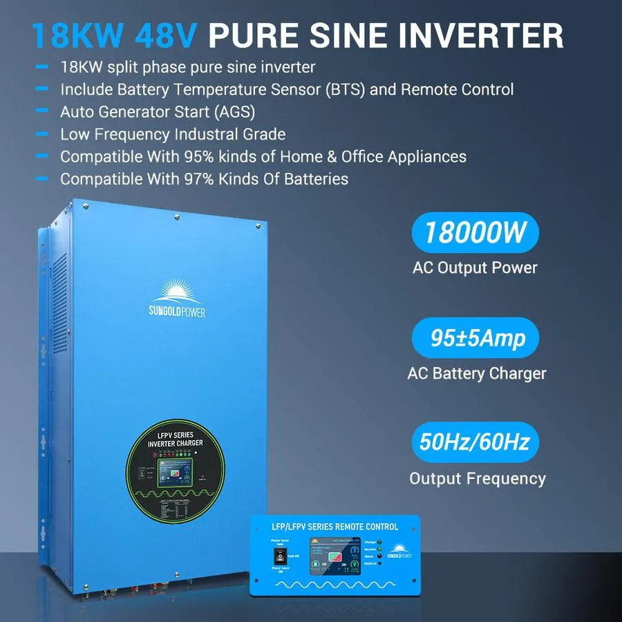 Sungold Power 18KW 48V Split Phase Pure Sine Wave inverter Charger