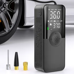 Tire Inflator Portable Air Compressor Rechargeable Battery Cordless 150PSI Faster Inflation Air Pump for Car Tires with Tire Pressure Gauge
