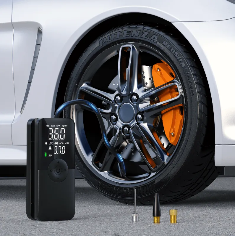 Tire Inflator Portable Air Compressor Rechargeable Battery Cordless 150PSI Faster Inflation Air Pump for Car Tires with Tire Pressure Gauge
